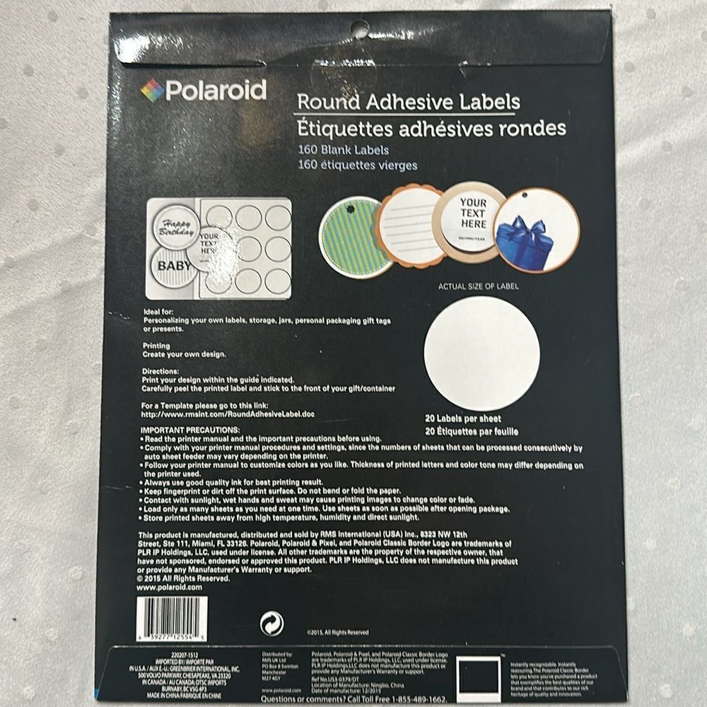 Polaroid Round Adhesive Labels! - Picture 2 of 4